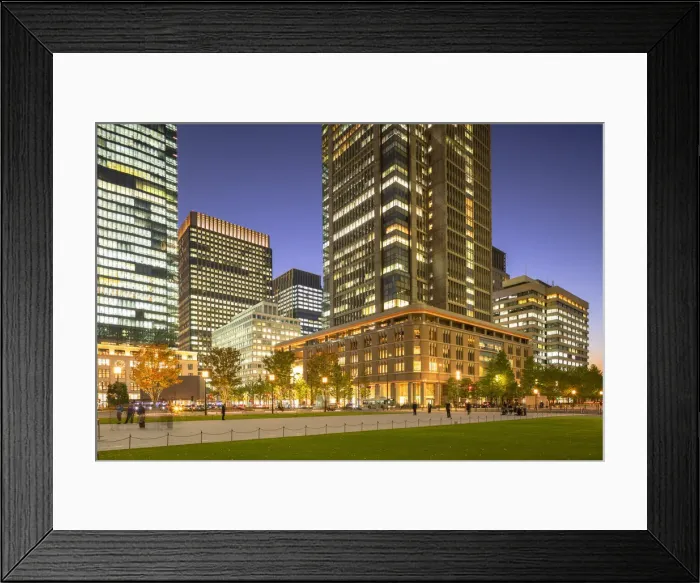 Framed Print : Skyscrapers of Marunouchi at dusk, Tokyo, Honshu, Japan, Asia Framed Print : Skyscrapers of Marunouchi at dusk, Tokyo, Honshu, Japan, Asia