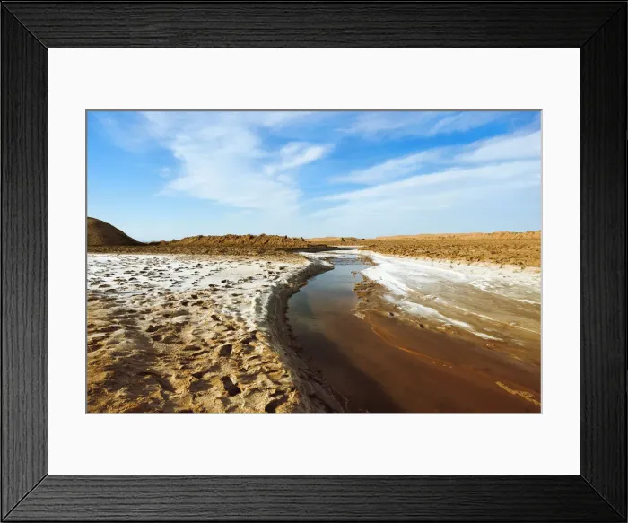 Framed Print : Stream flowing through the Dasht-e Lut (Lut Desert), Worlds hottest place Framed Print : Stream flowing through the Dasht-e Lut (Lut Desert), Worlds hottest place