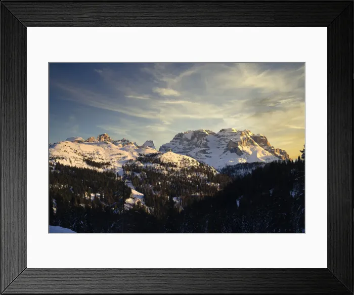 Framed Print : Rendena Valley, Brenta mountain range at sunset in winter, Trentino, Dolomites, Italy Framed Print : Rendena Valley, Brenta mountain range at sunset in winter, Trentino, Dolomites, Italy