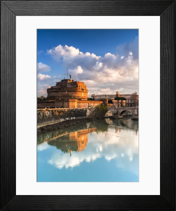 Framed Print : Panoramic of Castel Sant Angelo and River Tiber at sunrise Framed Print : Panoramic of Castel Sant Angelo and River Tiber at sunrise
