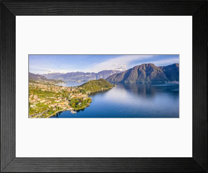 Framed Print : Aerial view of Tremezzina villages in autumn, Lake Como, Lombardy, Italian Lakes, Italy Framed Print : Aerial view of Tremezzina villages in autumn, Lake Como, Lombardy, Italian Lakes, Italy