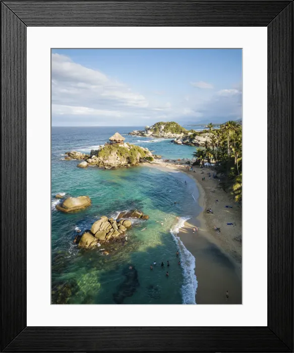 Framed Print : Aerial view by drone of Tayrona National Park, Magdalena Department, Caribbean, Colombia Framed Print : Aerial view by drone of Tayrona National Park, Magdalena Department, Caribbean, Colombia