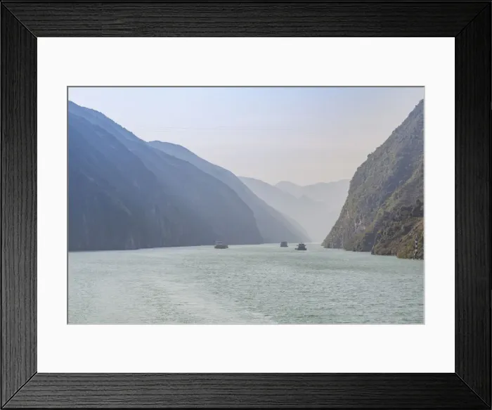 Framed Print : View of the Three Gorges on the Yangtze River from cruiseboat Framed Print : View of the Three Gorges on the Yangtze River from cruiseboat