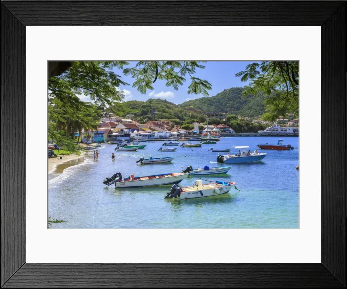 Framed Print : Anse du Bourg, town beach and boats, Terre de Haut, Iles Des Saintes, Les Saintes Framed Print : Anse du Bourg, town beach and boats, Terre de Haut, Iles Des Saintes, Les Saintes