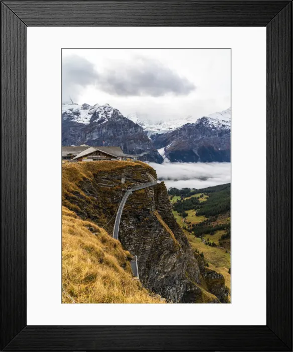Framed Print : Elevated metal walkway on mountain ridge known as Cliff Walk by Tissot, First Framed Print : Elevated metal walkway on mountain ridge known as Cliff Walk by Tissot, First