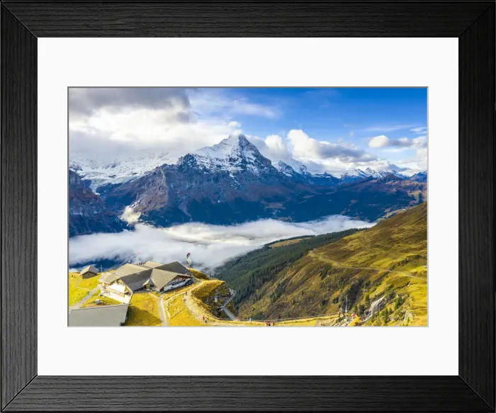 Framed Print : Hikers admiring the autumn landscape from elevated walkway, Cliff Walk by Tissot, First Framed Print : Hikers admiring the autumn landscape from elevated walkway, Cliff Walk by Tissot, First