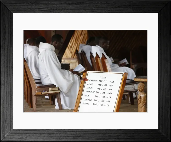 Framed Print : Mass in Dzogbegan Benedictine Abbey, Danyi Dzogbegan, Togo, West Africa, Africa