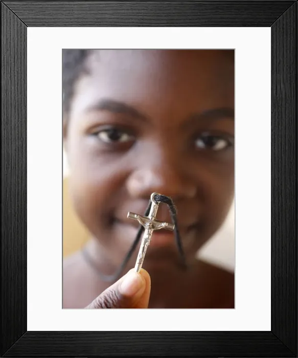 Framed Print : Christian boy, Lome, Togo, West Africa, Africa Framed Print : Christian boy, Lome, Togo, West Africa, Africa