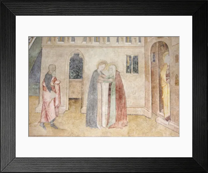 Framed Print : Fresco of the Visitation, Abondance abbey church, Abondance, Haute Savoie, France, Europe Framed Print : Fresco of the Visitation, Abondance abbey church, Abondance, Haute Savoie, France, Europe