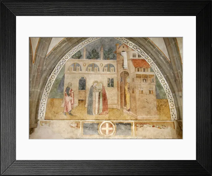 Framed Print : Fresco of the Visitation, Abondance abbey church, Abondance, Haute Savoie, France, Europe Framed Print : Fresco of the Visitation, Abondance abbey church, Abondance, Haute Savoie, France, Europe
