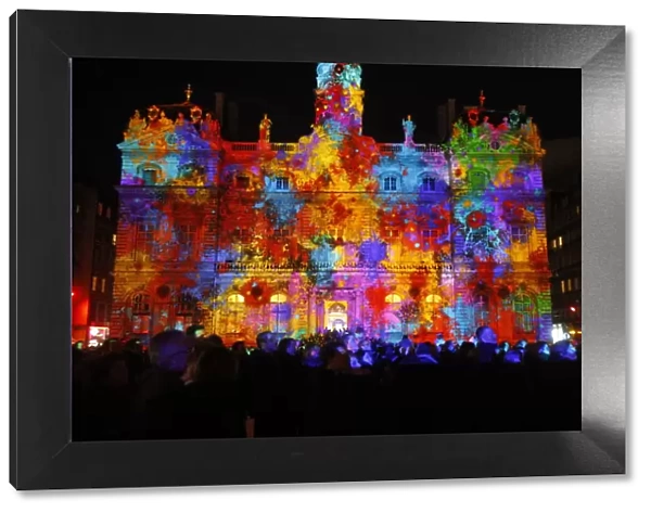 Light festival, Place des Terreaux, Lyon, Rhone, France, Europe