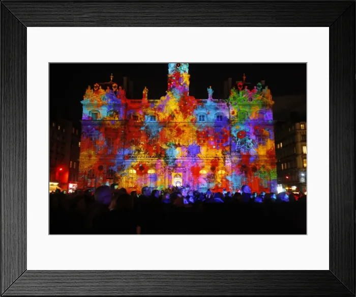 Framed Print : Light festival, Place des Terreaux, Lyon, Rhone, France, Europe Framed Print : Light festival, Place des Terreaux, Lyon, Rhone, France, Europe