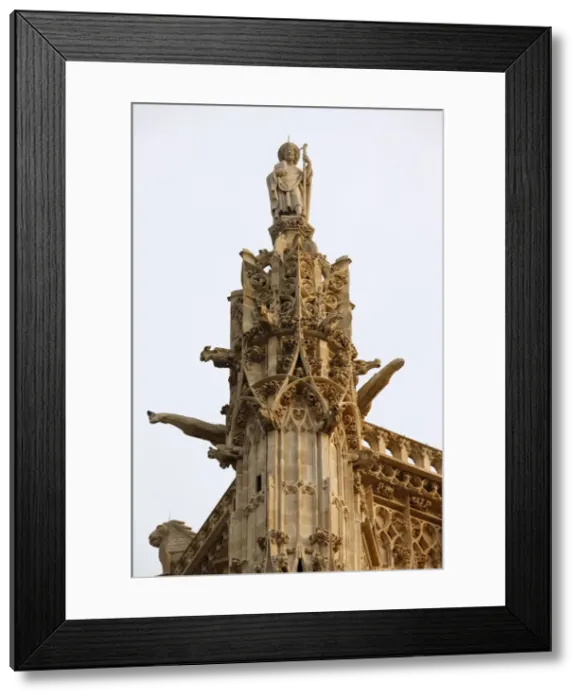 Framed Print : Statue of Saint James on top of the Saint Jacques Tower, Paris, France, Europe Framed Print : Statue of Saint James on top of the Saint Jacques Tower, Paris, France, Europe