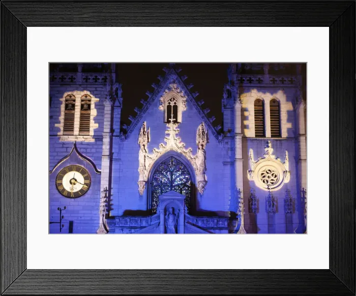 Framed Print : St. Nizier church, Light festival in Lyon, Rhone, France, Europe Framed Print : St. Nizier church, Light festival in Lyon, Rhone, France, Europe