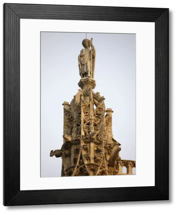 Framed Print : Statue of Saint James on top of the Saint Jacques Tower, Paris, France, Europe Framed Print : Statue of Saint James on top of the Saint Jacques Tower, Paris, France, Europe