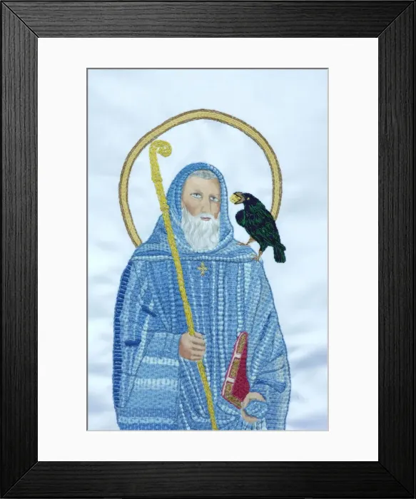 Framed Print : Embroidery of St. Paul and the crow, Paris, France, Europe Framed Print : Embroidery of St. Paul and the crow, Paris, France, Europe