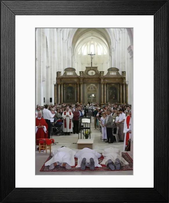 Framed Print : Deacon ordination in Pontigny Abbey church, Pontigny, Yonne, Burgundy, France, Europe Framed Print : Deacon ordination in Pontigny Abbey church, Pontigny, Yonne, Burgundy, France, Europe
