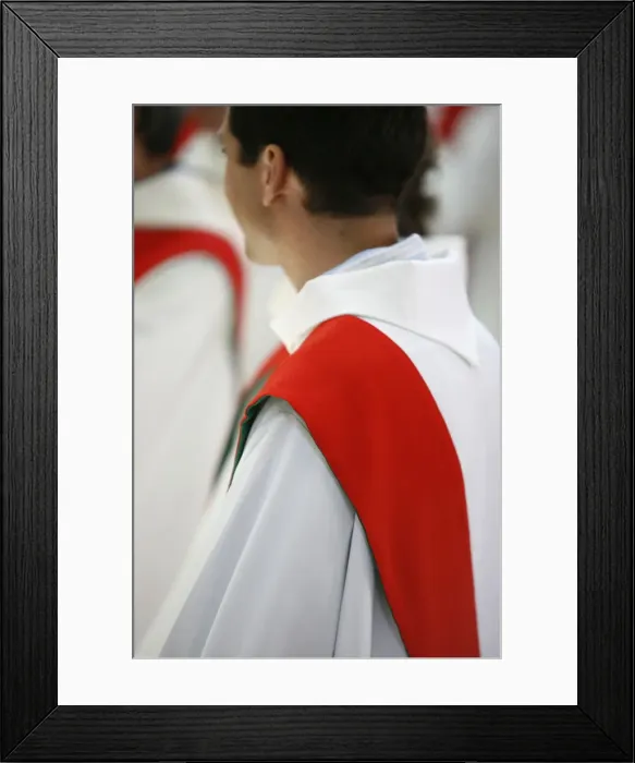 Framed Print : Newly ordained deacon, Pontigny, Yonne, France, Europe Framed Print : Newly ordained deacon, Pontigny, Yonne, France, Europe