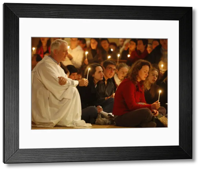 Framed Print : Taize community prayer, Montrouge, Hauts-de-Seine, France, Europe Framed Print : Taize community prayer, Montrouge, Hauts-de-Seine, France, Europe