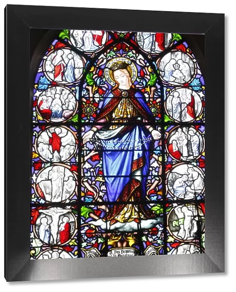 Stained glass of Christs Passion, Saint Martins church, Saint-Valery-sur-Somme