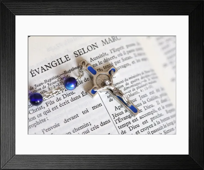 Framed Print : Bible and crucifix, Paris, France, Europe Framed Print : Bible and crucifix, Paris, France, Europe