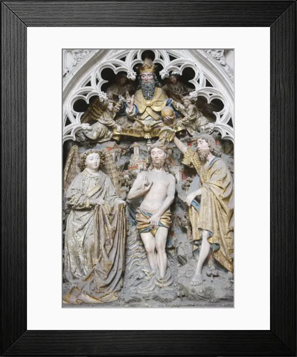 Framed Print : Christs Baptism, Amiens Cathedral, UNESCO World Heritage Site, Amiens, Somme, France Framed Print : Christs Baptism, Amiens Cathedral, UNESCO World Heritage Site, Amiens, Somme, France