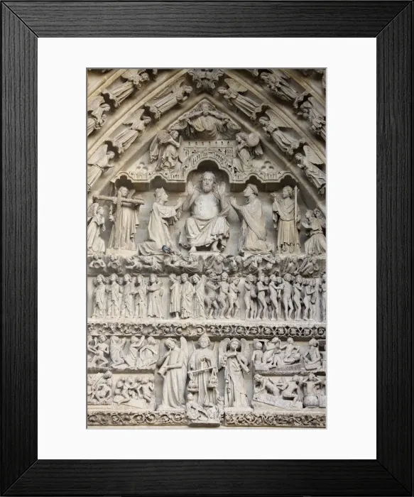 Framed Print : Last Judgment tympanum, Central Gate, Amiens Cathedral, UNESCO World Heritage Site Framed Print : Last Judgment tympanum, Central Gate, Amiens Cathedral, UNESCO World Heritage Site