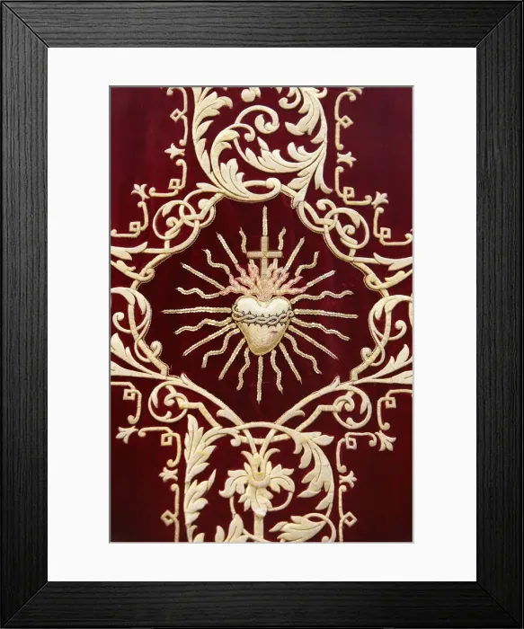 Framed Print : Embroidery on a priests garment, Bievres, Essonne, France, Europe Framed Print : Embroidery on a priests garment, Bievres, Essonne, France, Europe