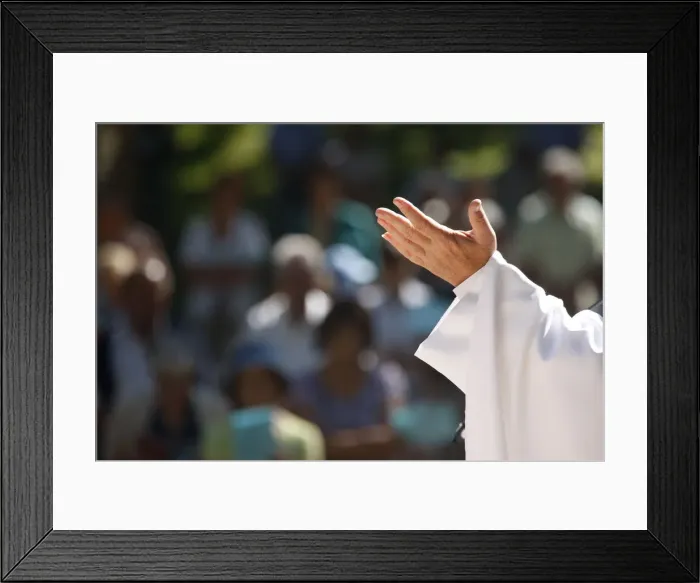 Framed Print : Mass at La Benite Fontaine sanctuary, La Roche-sur-Foron, Haute Savoie, France, Europe Framed Print : Mass at La Benite Fontaine sanctuary, La Roche-sur-Foron, Haute Savoie, France, Europe