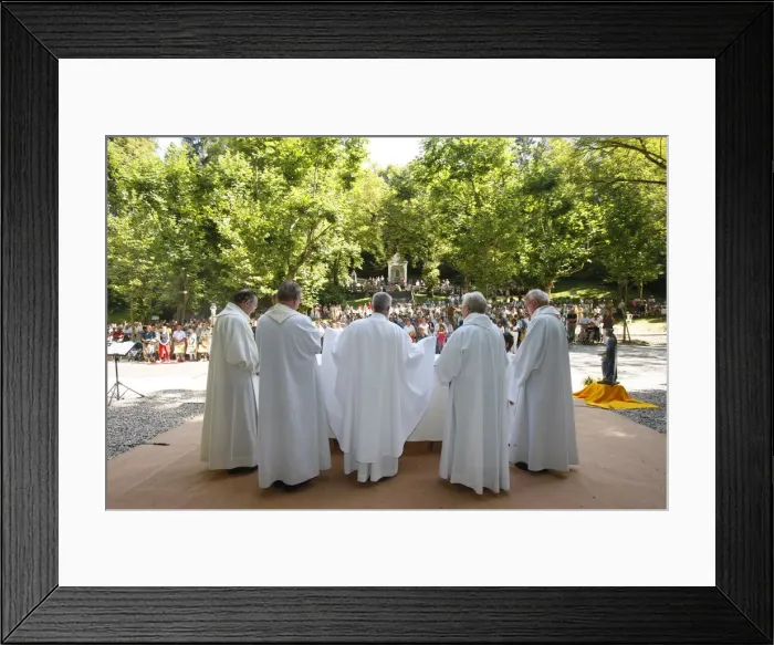 Framed Print : Mass at La Benite Fontaine sanctuary, La Roche-sur-Foron, Haute Savoie, France, Europe Framed Print : Mass at La Benite Fontaine sanctuary, La Roche-sur-Foron, Haute Savoie, France, Europe