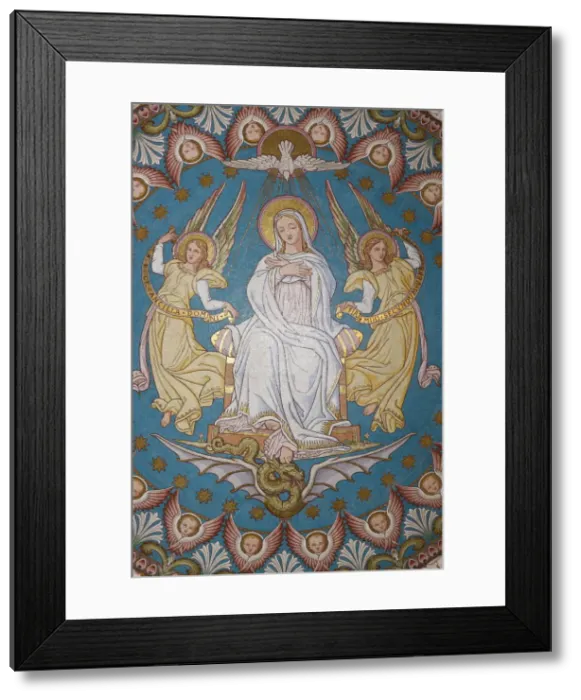 Framed Print : Mosaic of Mary and the Holy Ghost in Fourviere basilica, Lyon, Rhone, France, Europe Framed Print : Mosaic of Mary and the Holy Ghost in Fourviere basilica, Lyon, Rhone, France, Europe