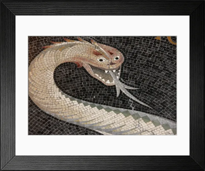 Framed Print : Mosaic of the serpent that said to the woman, no, you shall not die the death Framed Print : Mosaic of the serpent that said to the woman, no, you shall not die the death