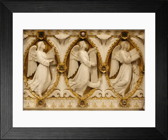 Framed Print : Musician angel sculpture on the altar in the crypt of Fourviere Basilica, Lyon, Rhone Framed Print : Musician angel sculpture on the altar in the crypt of Fourviere Basilica, Lyon, Rhone
