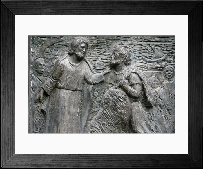 Framed Print : Sculpture of the calling of St. Peter on the Notre Dame door Framed Print : Sculpture of the calling of St. Peter on the Notre Dame door