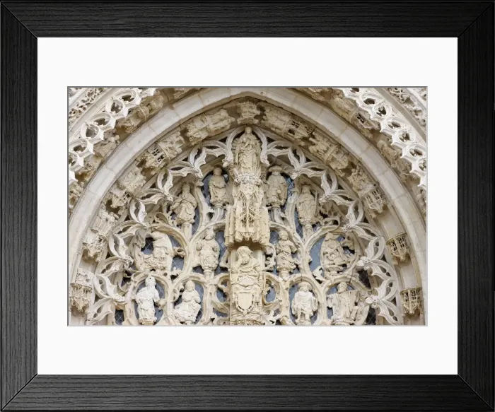 Framed Print : Tympanum showing Jesses tree, Saint-Riquier Abbey church, Somme, France, Europe Framed Print : Tympanum showing Jesses tree, Saint-Riquier Abbey church, Somme, France, Europe