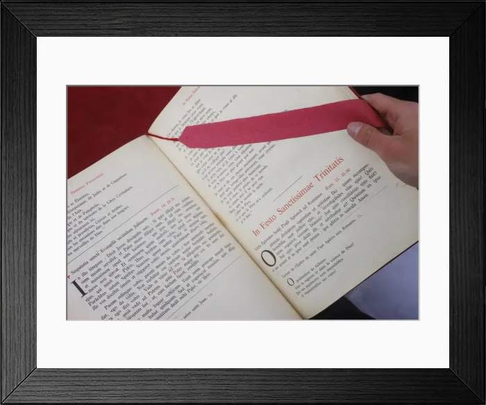 Framed Print : Latin Missal at a traditionalist Catholic pilgrimage, Paris, France, Europe Framed Print : Latin Missal at a traditionalist Catholic pilgrimage, Paris, France, Europe