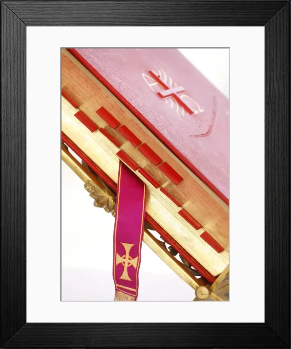 Framed Print : Missal at a traditionalist Catholic pilgrimage, Paris, France, Europe
