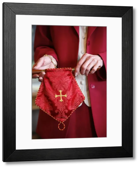Framed Print : Collection during Sunday service in a Reformed church, London, England, United Kingdom Framed Print : Collection during Sunday service in a Reformed church, London, England, United Kingdom