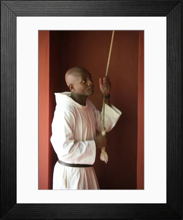 Framed Print : Monk calling to prayer at Keur Moussa Abbey, Keur Moussa, Senegal, West Africa, Africa Framed Print : Monk calling to prayer at Keur Moussa Abbey, Keur Moussa, Senegal, West Africa, Africa