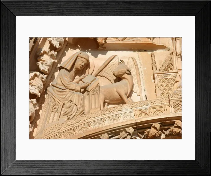 Framed Print : Evangelist Luke and his symbol the cow, Batalha Monastery, UNESCO World Heritage Site Framed Print : Evangelist Luke and his symbol the cow, Batalha Monastery, UNESCO World Heritage Site