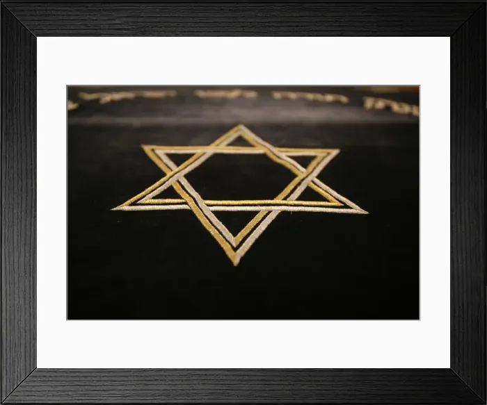 Framed Print : Star of David embroidery in Stadttempel Synagogue, Vienna, Austria, Europe Framed Print : Star of David embroidery in Stadttempel Synagogue, Vienna, Austria, Europe
