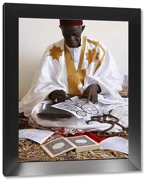 Marabout at work, Mbour, Thies, Senegal, West Africa, Africa