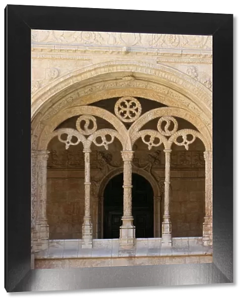 Jeronimos monastery cloister, Lisbon, Portugal, Europe