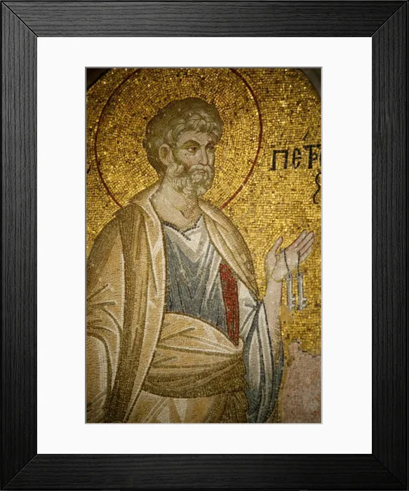 Framed Print : Mosaic of St. Peter, Church of St. Saviour in Chora, Istanbul, Turkey, Europe Framed Print : Mosaic of St. Peter, Church of St. Saviour in Chora, Istanbul, Turkey, Europe