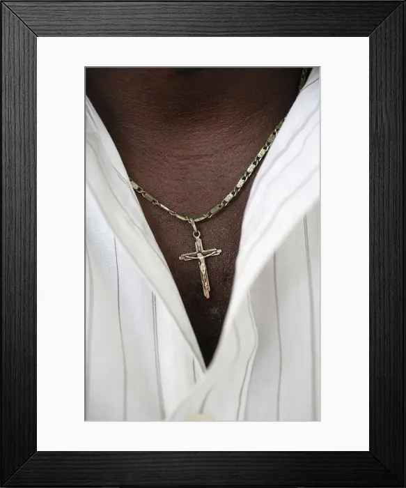 Framed Print : Religious jewelry, Brazzaville, Congo, Africa Framed Print : Religious jewelry, Brazzaville, Congo, Africa