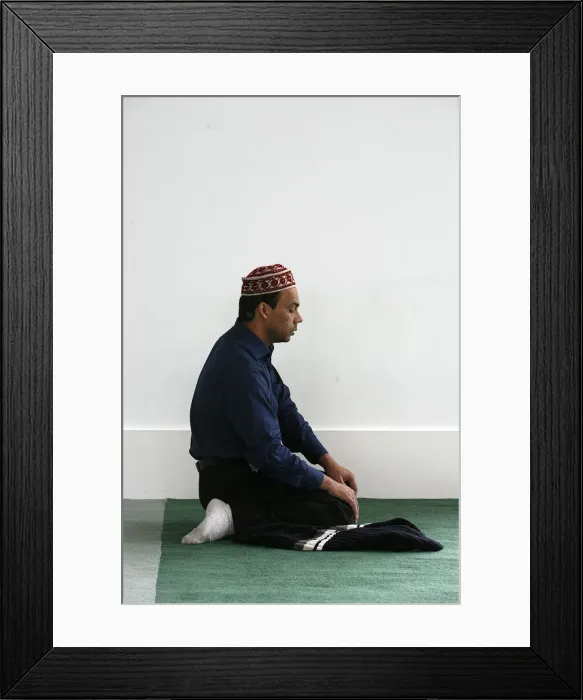 Framed Print : Friday prayers at Baitul Futuh mosque, London, England, Unnited Kingdom, Europe
