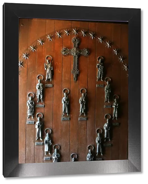 Santo Toribio monastery door, Liebana, Cantabria, Spain, Europe