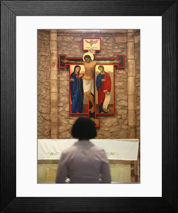Framed Print : Crucifixion icon in Santo Toribio monastery, Liebana, Cantabria, Spain, Europe Framed Print : Crucifixion icon in Santo Toribio monastery, Liebana, Cantabria, Spain, Europe
