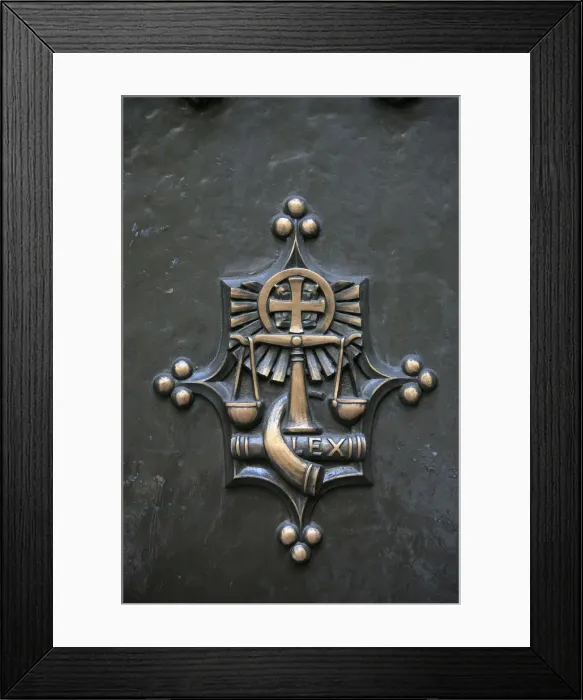 Framed Print : Front gate sculpture of Justice, St. Patricks Cathedral, New York Framed Print : Front gate sculpture of Justice, St. Patricks Cathedral, New York