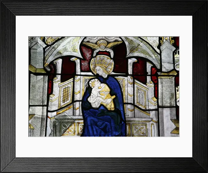 Framed Print : Stained glass window of the Virgin and Child at Collegiale Notre-Dame des Marais Framed Print : Stained glass window of the Virgin and Child at Collegiale Notre-Dame des Marais